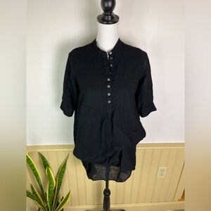 Morgane Le Fay Wool Silk S Asymmetrical Tunic Top Black Avant Garde Whimsigoth